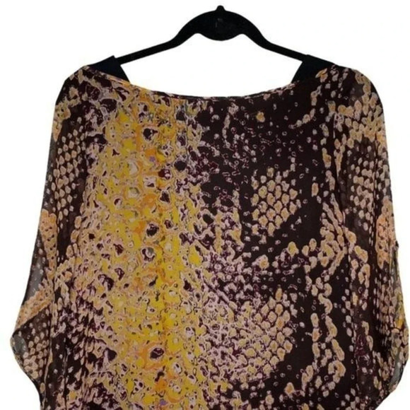 Rebecca Minkoff Leah Silk Dress Snake Print Black Curved Hem Size 6 - Picture 3 of 13